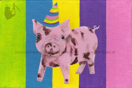 kunst kaart feestvarkentje